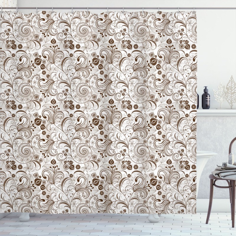 Classic Floral Motifs Shower Curtain