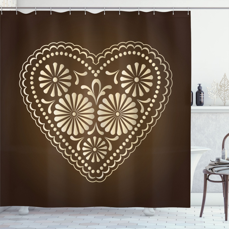 Romantic Heart Pattern Shower Curtain