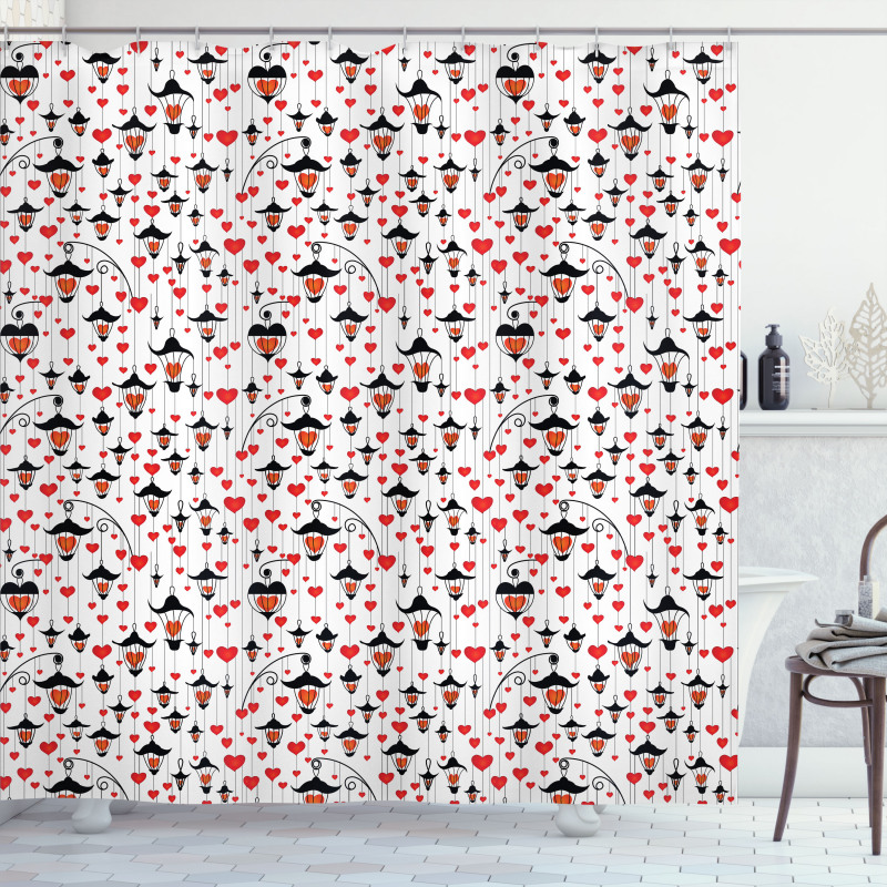 Ornate Hearts Shower Curtain