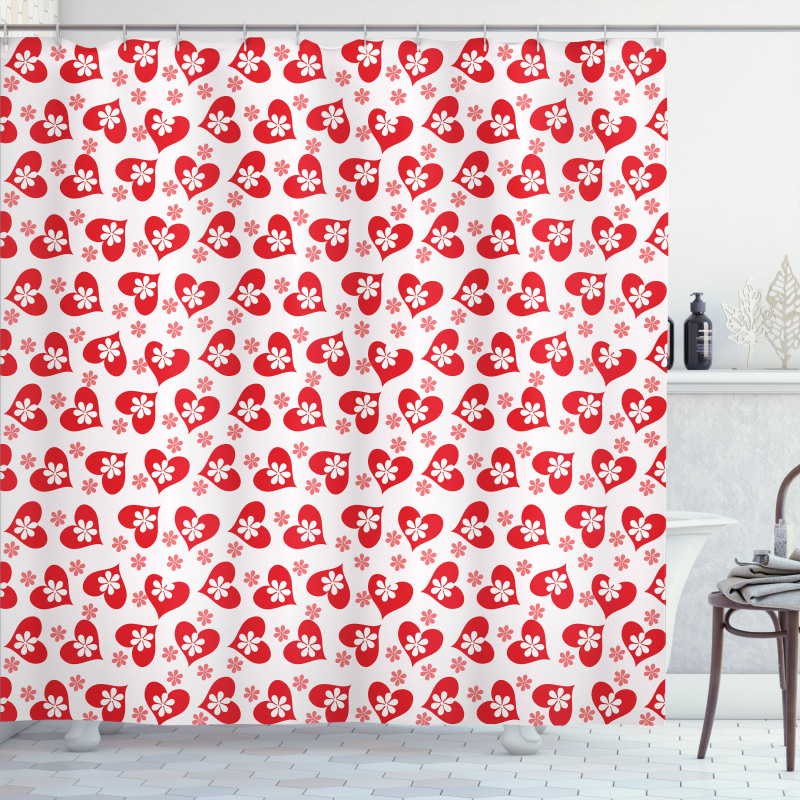 Flowers Valentines Day Shower Curtain