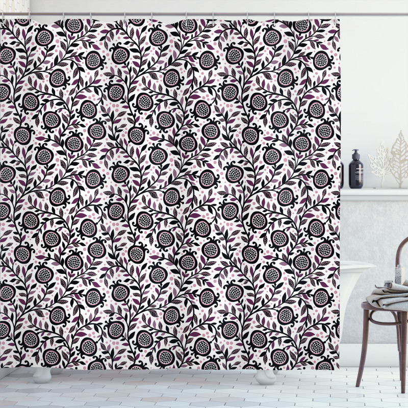 Pomegranate Floral Shower Curtain