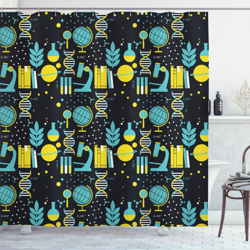Science Class Pattern Shower Curtain
