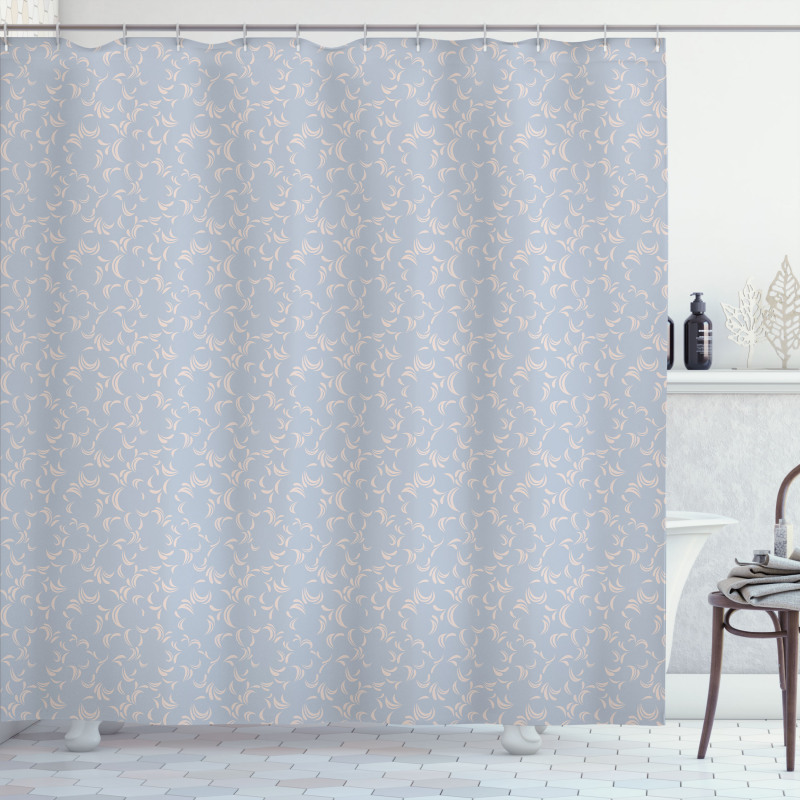 Petals and Foliage Motif Shower Curtain