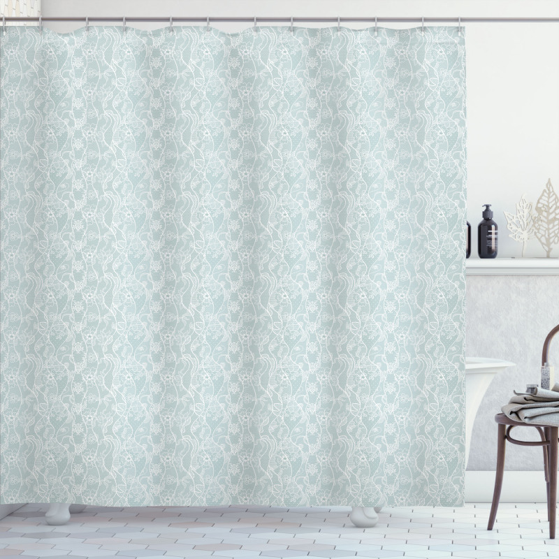 Floral Lace Pattern Shower Curtain