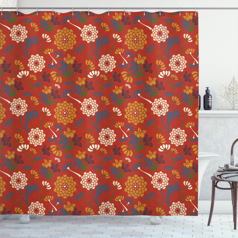 Flower Silhouettes Shower Curtain