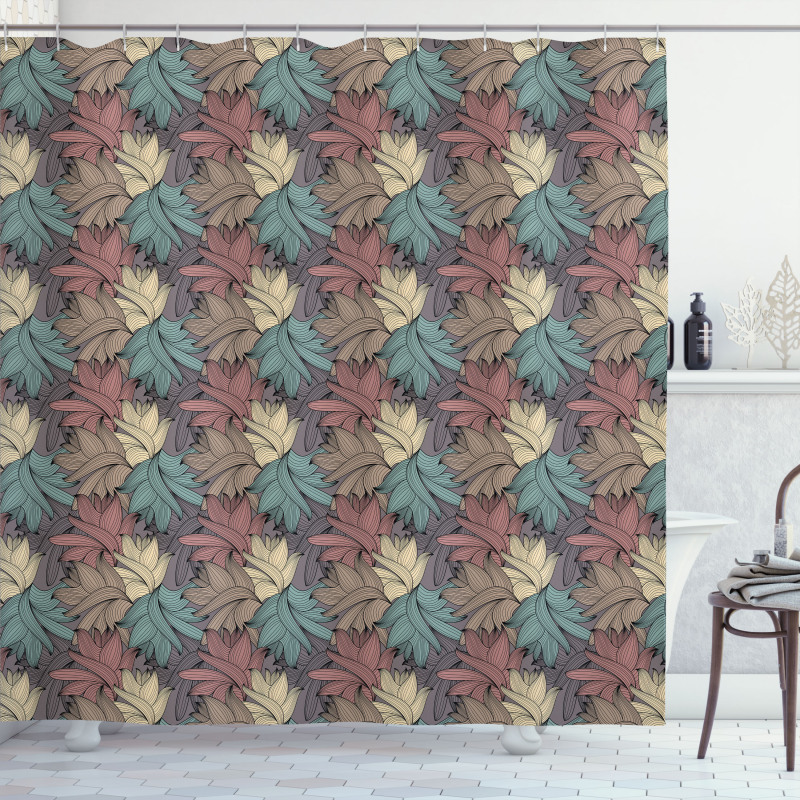 Colorful Foliage Leaves Shower Curtain