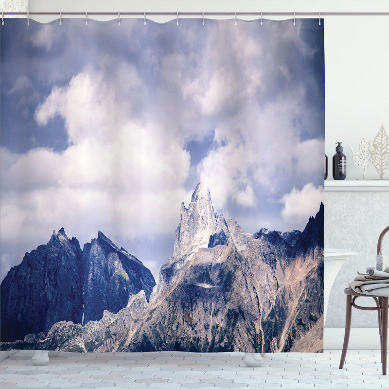 Craggy Peaks Mountains Shower Curtain