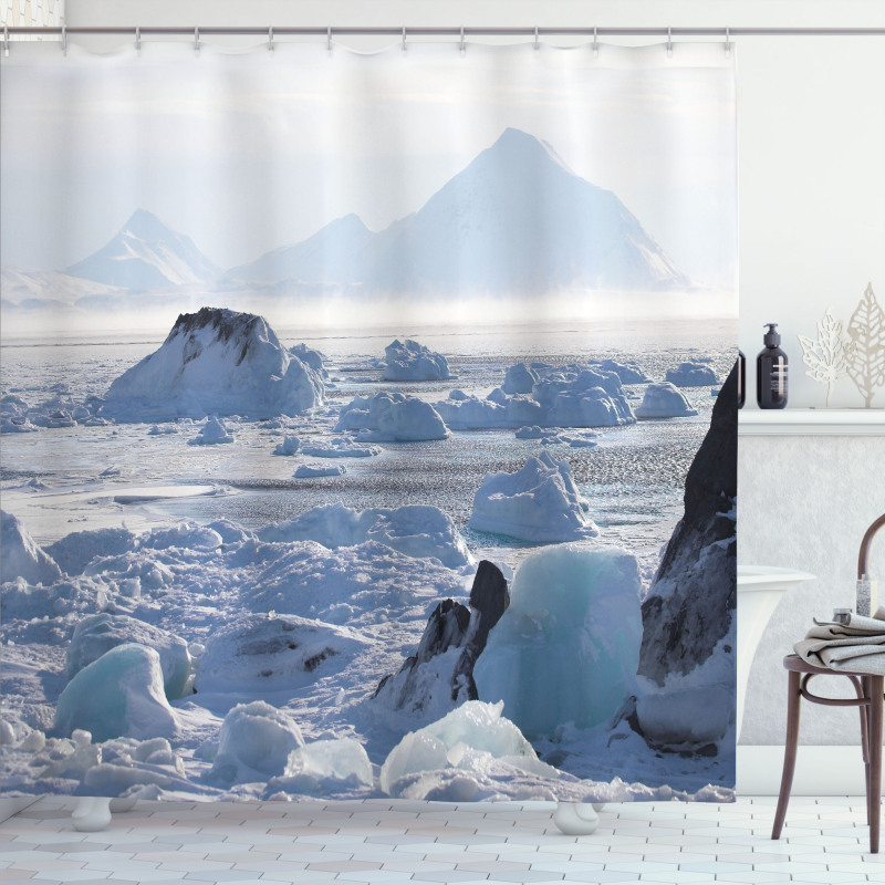 Arctic Winter Ice Lake Shower Curtain