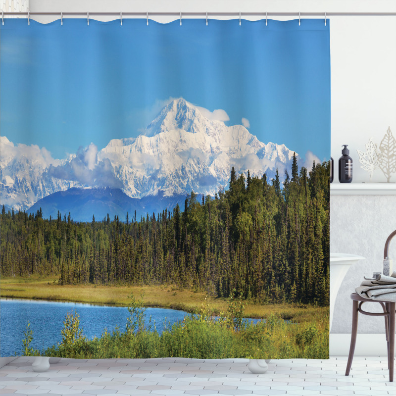 Snow Covered Mountain Shower Curtain