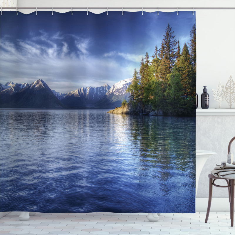 Turnagain Arm Lakeside Shower Curtain