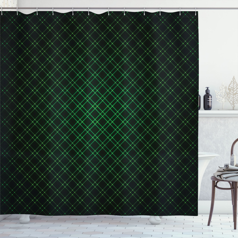Future Grid Pattern Shower Curtain