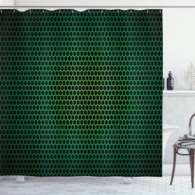 Grid Tile Polygons Shower Curtain
