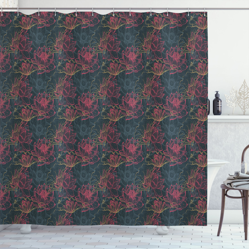 Concept of Flowers of Asia Shower Curtain