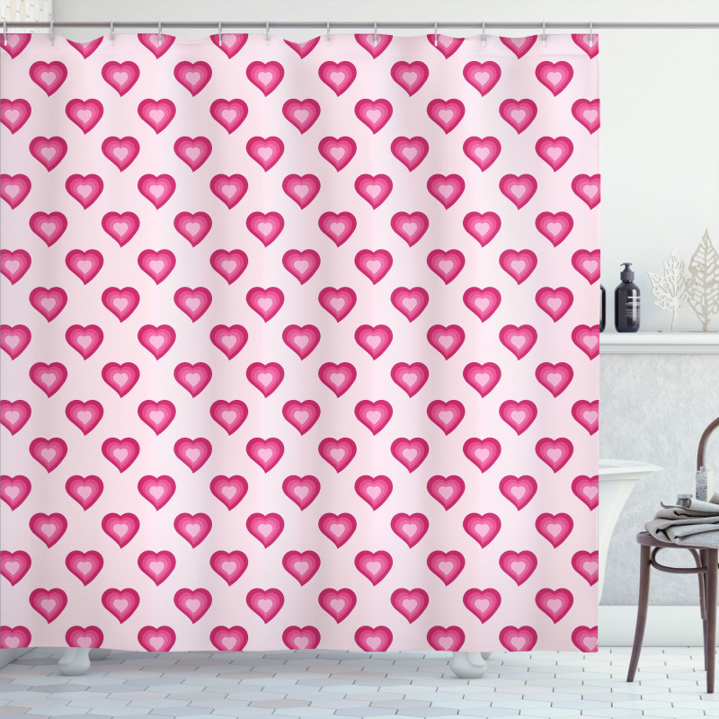 Hearts Cartoon Shower Curtain