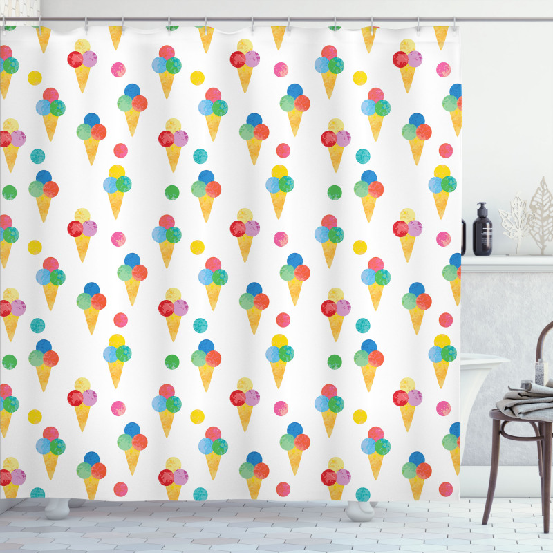 Triple Scoops Grungy Shower Curtain