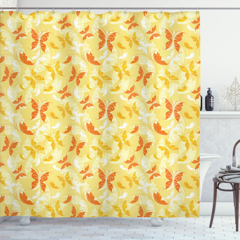 Swirled Butterfly Shower Curtain