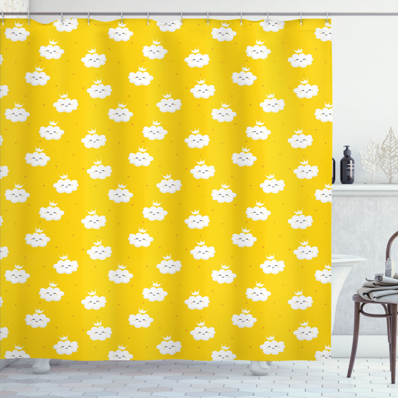 Cloud Motif Shower Curtain