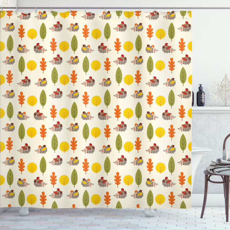 Different Trees Animals Shower Curtain