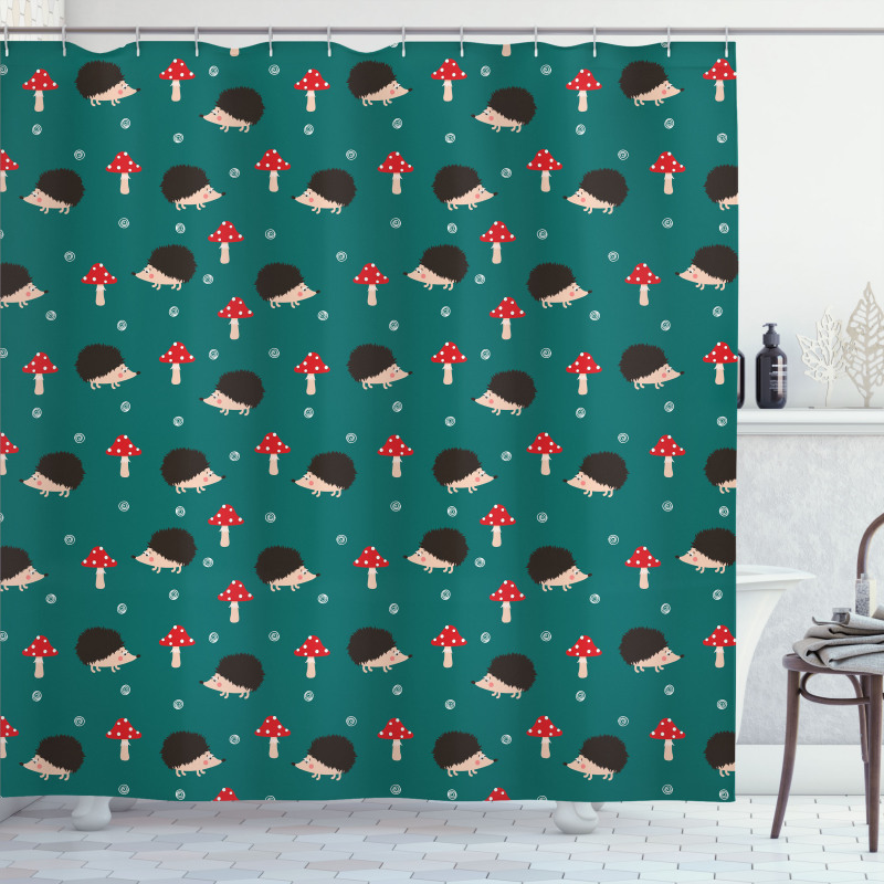 Forest Life Mushrooms Shower Curtain