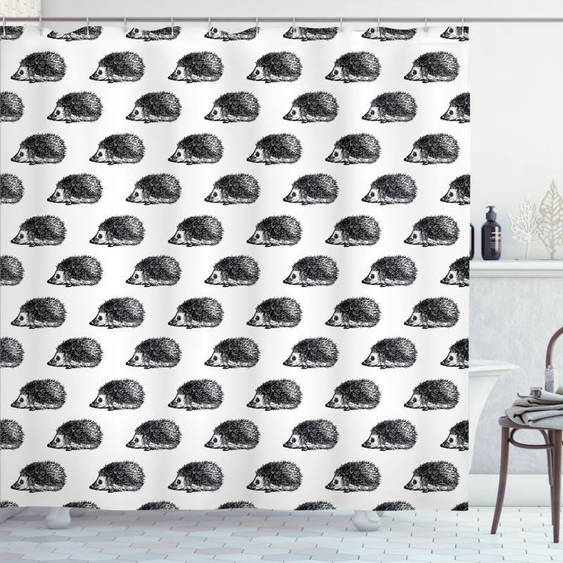 Sketchy Animal Pattern Shower Curtain