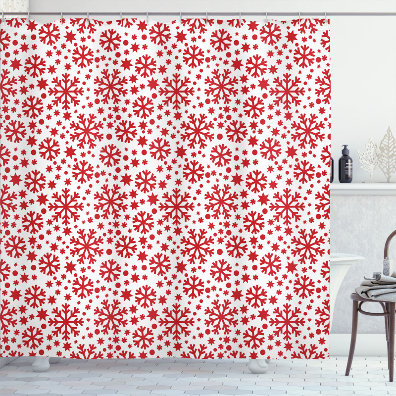 Star and Dot Pattern Shower Curtain
