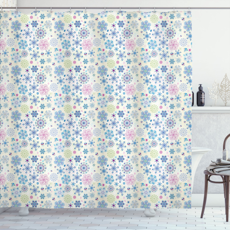 Colorful Winter Leaf Shower Curtain