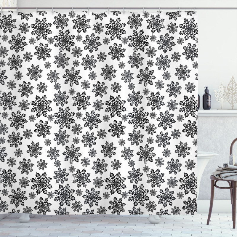 Monochrome Winter Shower Curtain