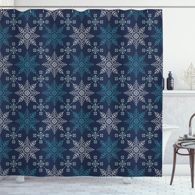 Winter Holiday Theme Shower Curtain