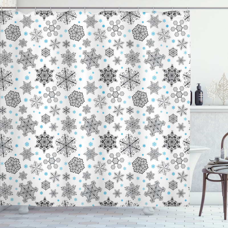 Lace Style Winter Shower Curtain