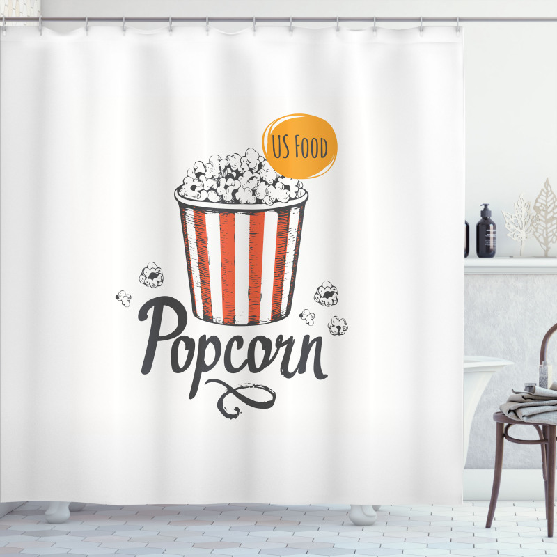 Sketch Popcorn Shower Curtain