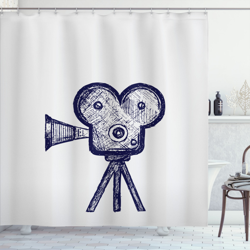 Sketch Projector Shower Curtain