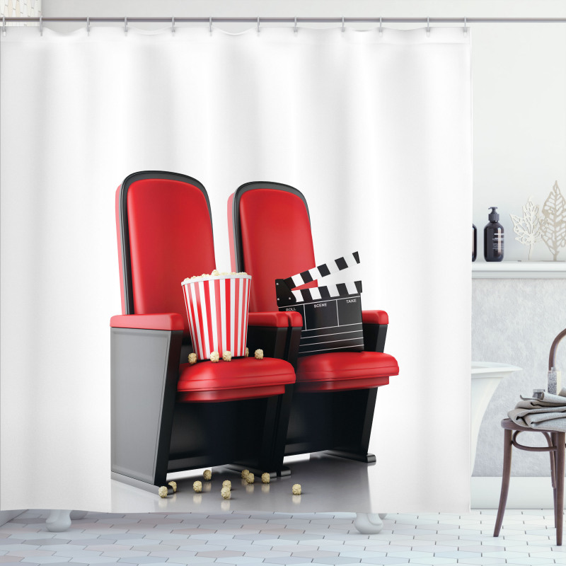 3D Theater Seats Shower Curtain