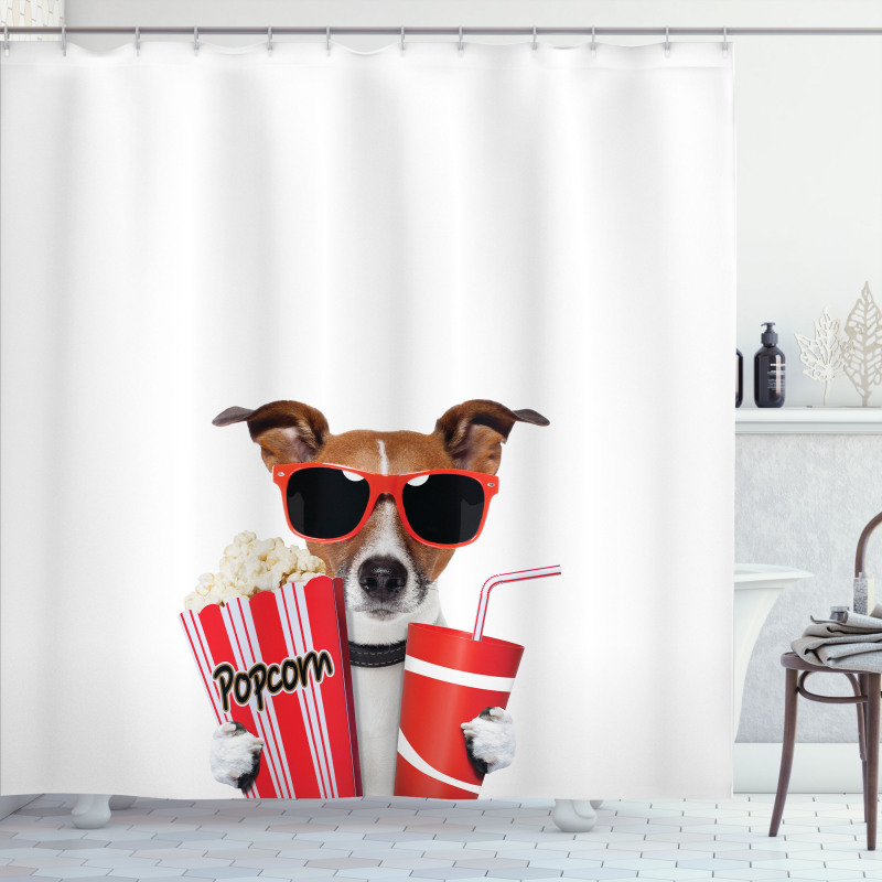 Funny Dog Snacks Shower Curtain