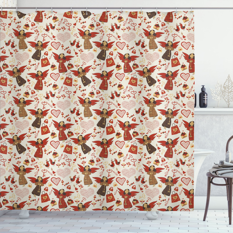 Medieval Valentine Themed Shower Curtain