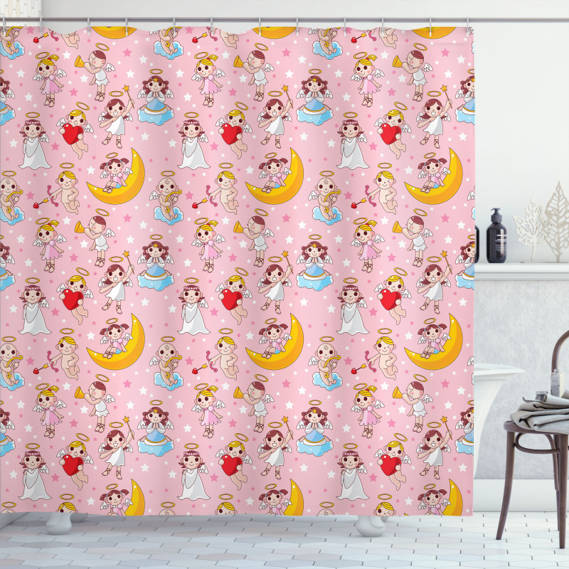 Fairies Music Cheerful Shower Curtain