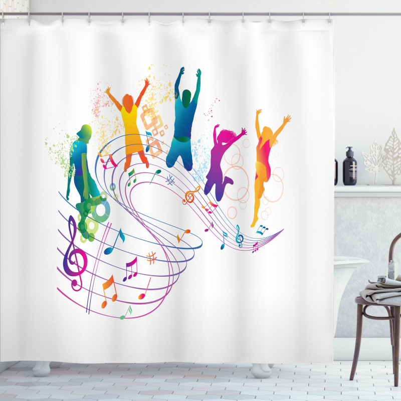 Dancing People Music Shower Curtain