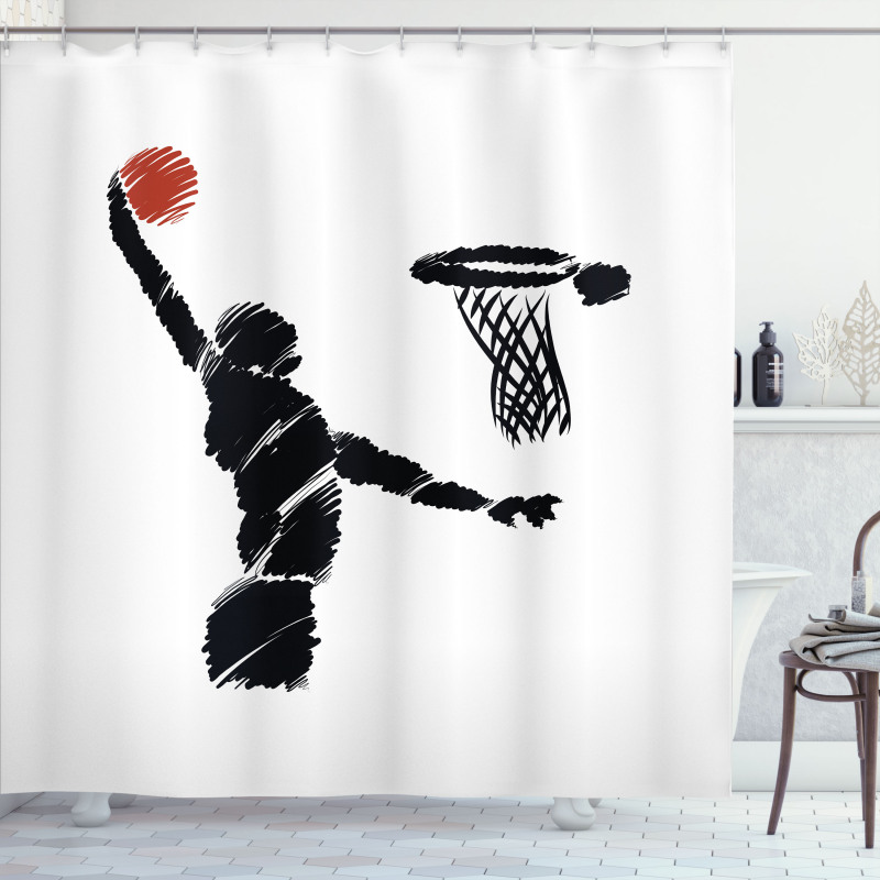 Basketball Player Artwork Shower Curtain