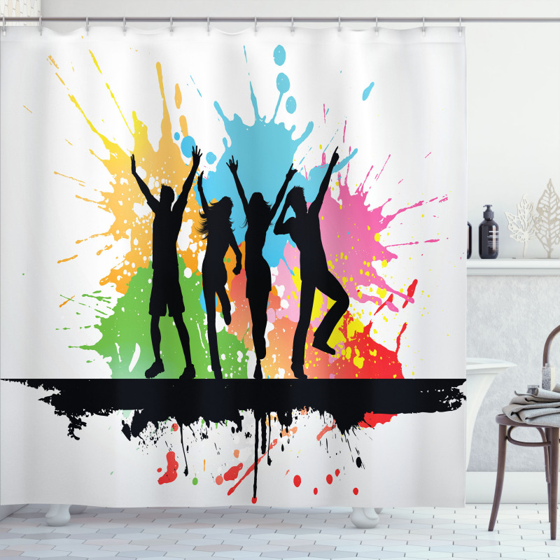 Dance Party People Colors Shower Curtain