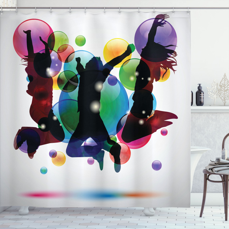 Happy People Bubbles Shower Curtain