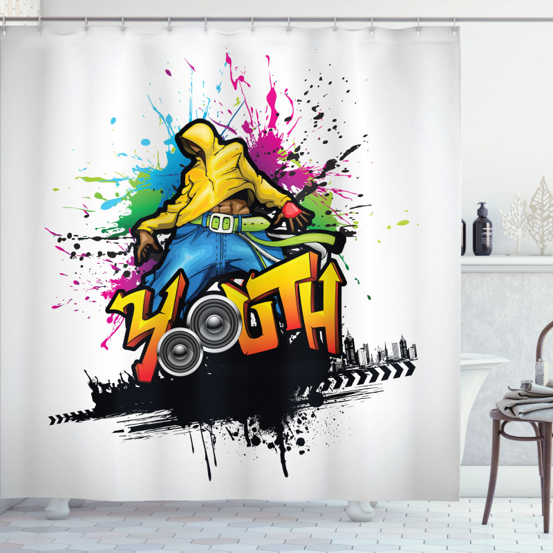 Young Man Hip Hop Culture Shower Curtain