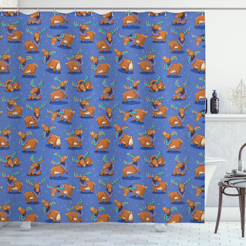 Funny Cartoon Mascots Shower Curtain