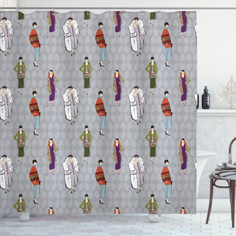 Flapper Girls 20s Fashion Shower Curtain