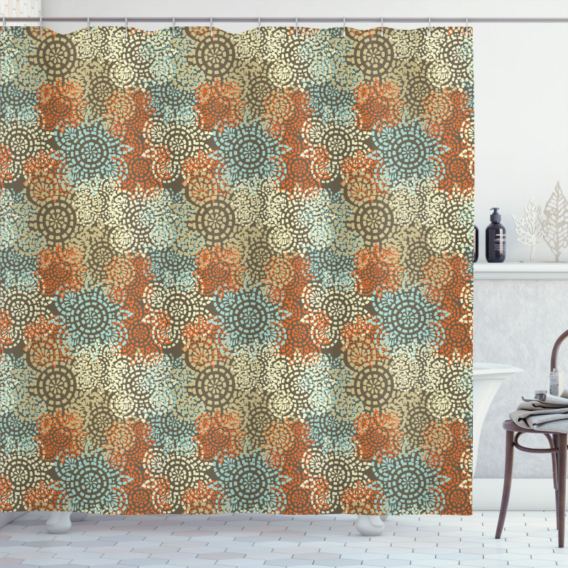 Grunge Flowers Shower Curtain