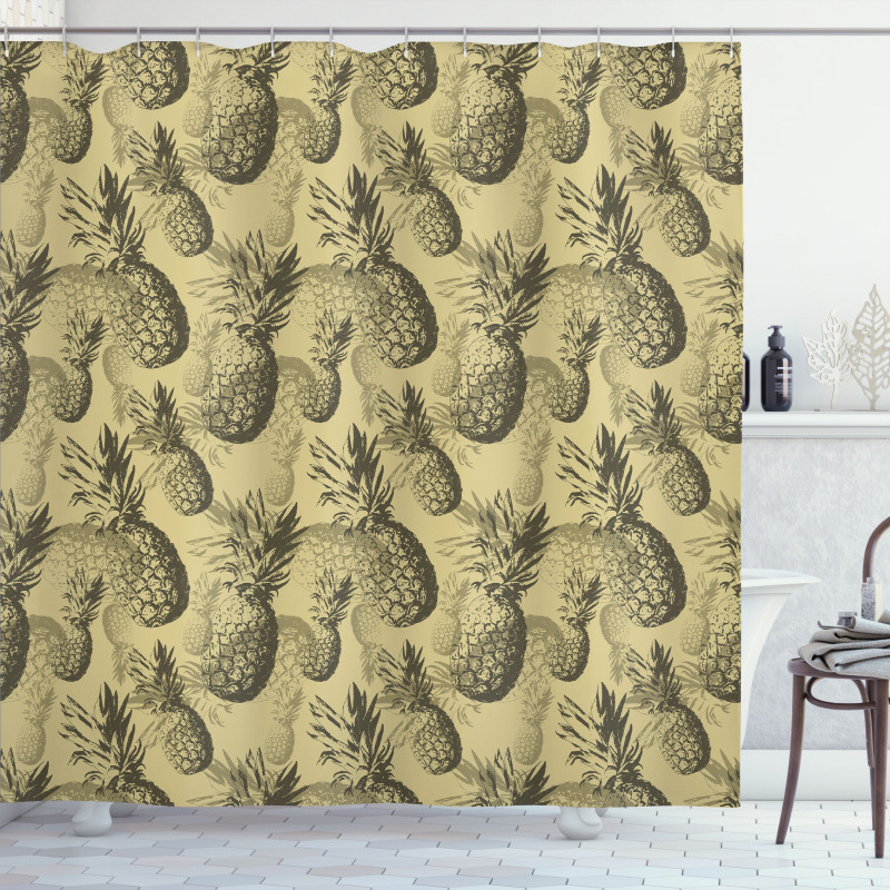 Tropic Grunge Pattern Shower Curtain