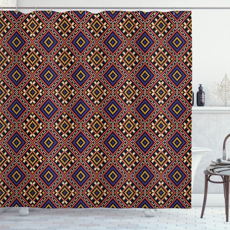 Traditional Geometric Shower Curtain