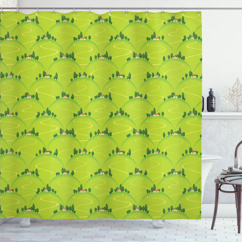 Country House on Hills Shower Curtain