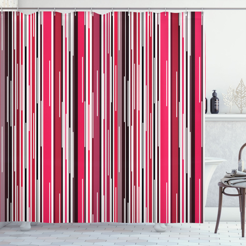 Vertical Colorful Line Shower Curtain