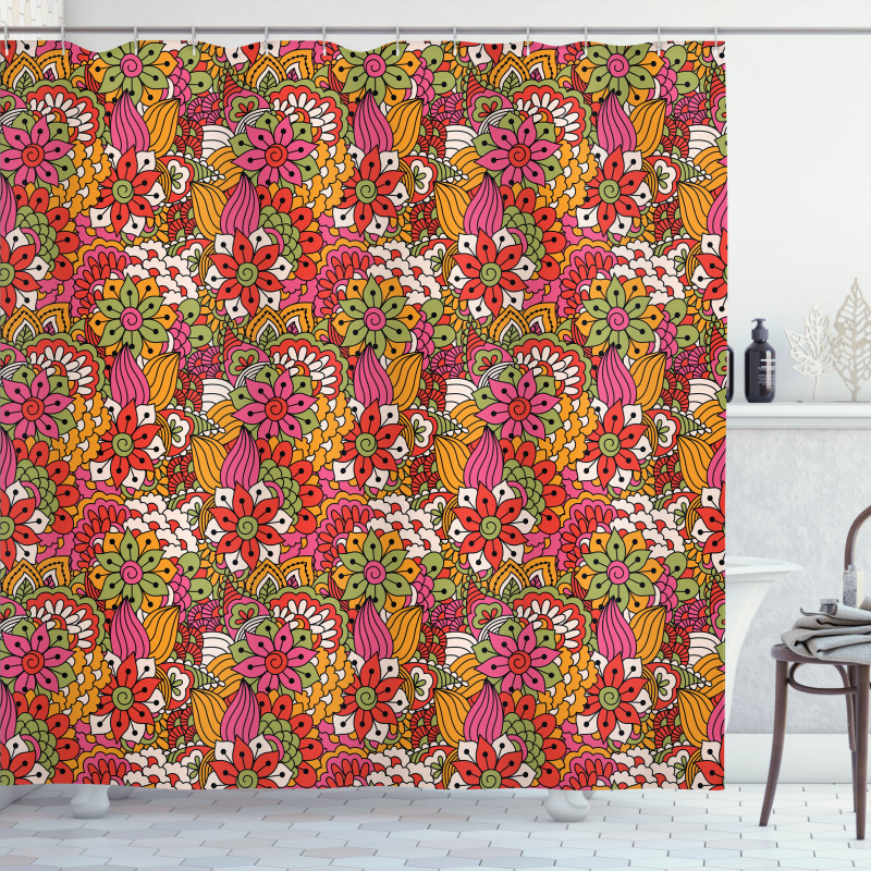 Floral Vibrant Art Shower Curtain