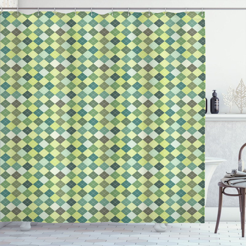 Traditional Argyle Green Shower Curtain