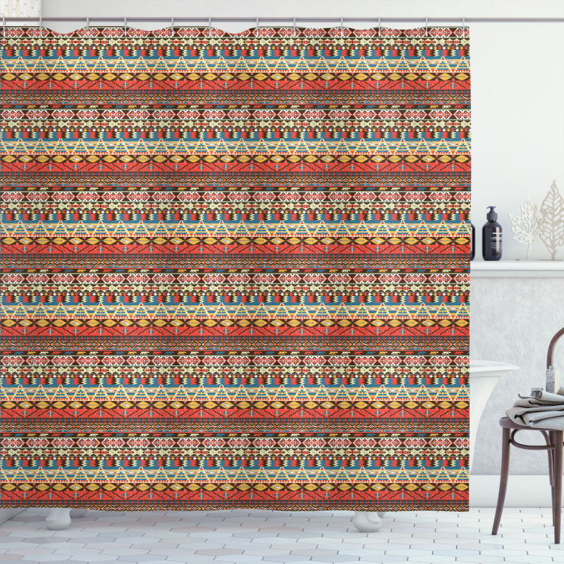 Aztec Birds Arrows Shower Curtain